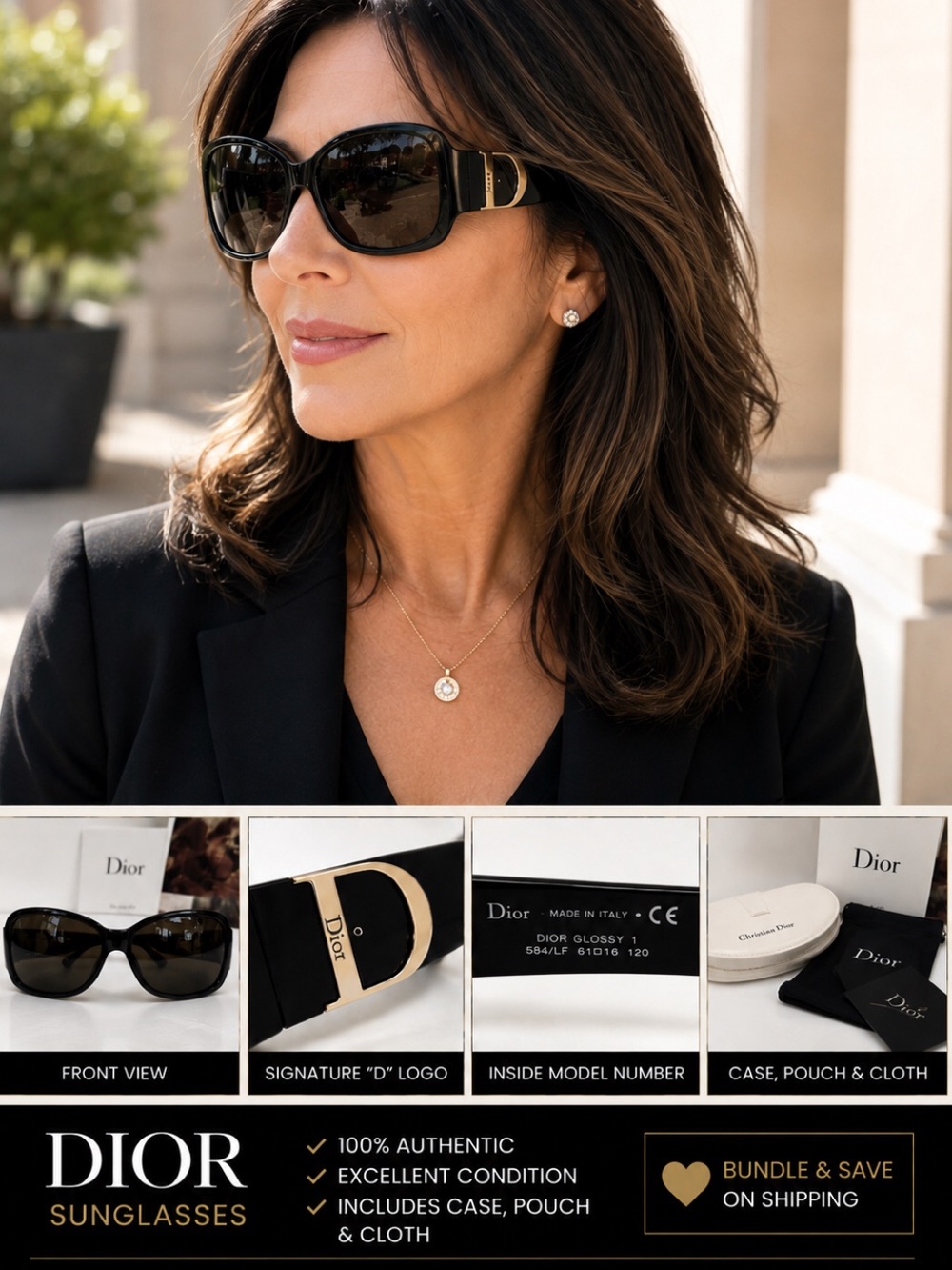 DIOR, MADE IN ITALY, DIOR DAY 1 DESIGNER SUNGLASSES, KTP8U, OPTYL